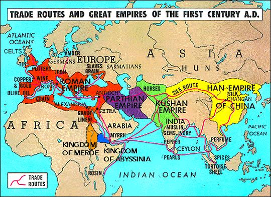 Traderoutes of the 1st Century AD
